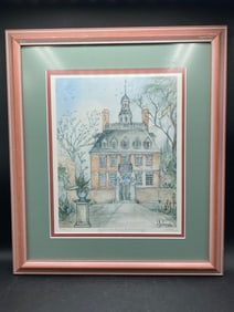 Lucretia Restrepo Signed Print of Governor’s Mansion Williamsburg, VA, Limited Edition 804/1200