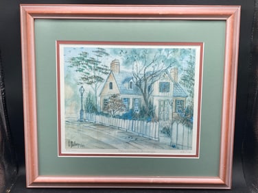 Lucretia Restrepo Signed Print of Colonial House, Williamsburg, VA