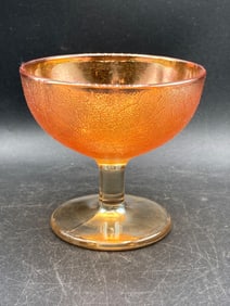 Carnival Glass Marigold Textured Sherbet Dish