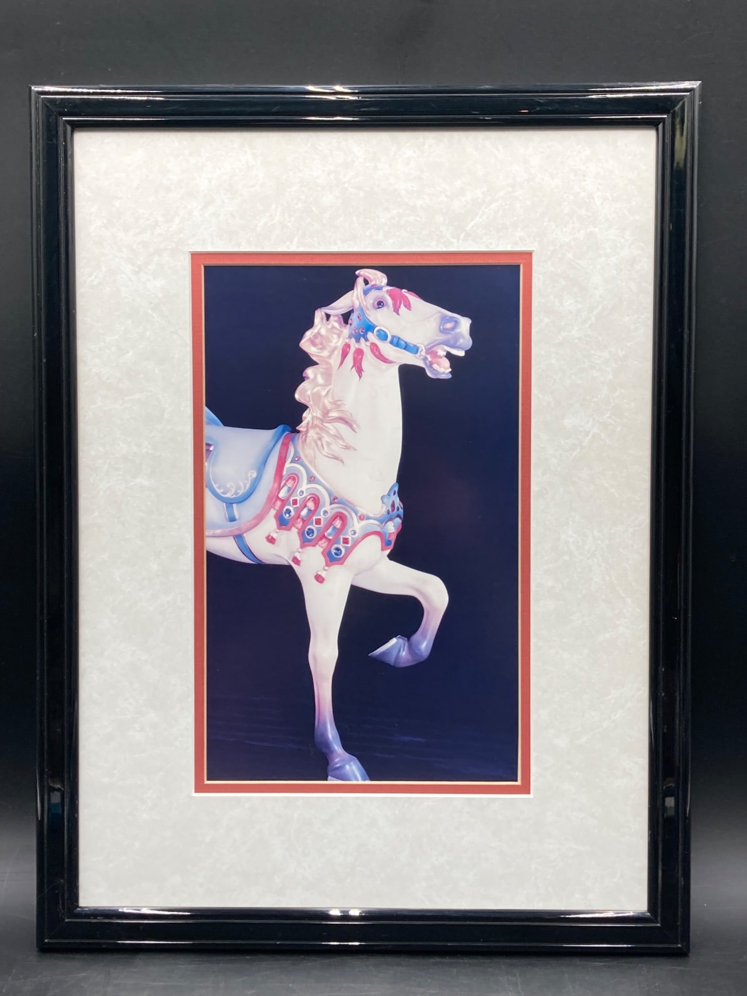 Framed Carousel Horse Art Print with Decorative Matting (1 of 6)