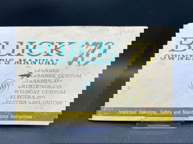 1970 Buick Owner’s Manual for LeSabre, Electra, and Wildcat Models