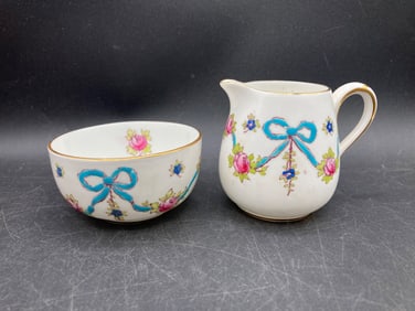 Crown Staffordshire Fine Bone China Creamer and Sugar Bowl Set