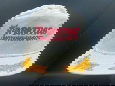 Pontiac Motorsports White Hat with Scrambled Eggs Brim