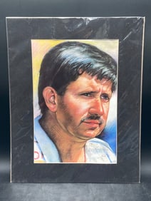 Matted Neil Bonnett Portrait Sketch