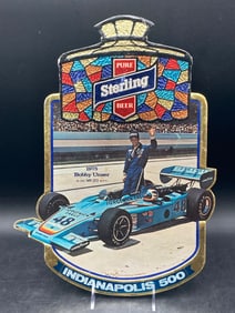 Vintage 1975 Bobby Unser Indy 500 Sterling Beer Sign