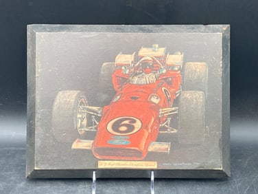 Ron Burton AJ Foyt Racing Print On Wood