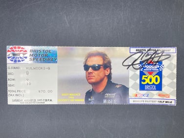 NASCAR Rusty Wallace Signed 1997 Bristol Goody’s 500 Race Ticket