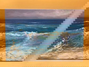 Original 2021 Elena Lukina ‘Crystal Wave’ 16×24" Canvas Painting