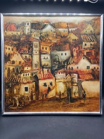 Original Frank Carmelitano Signed Spanish Cityscape Oil Painting