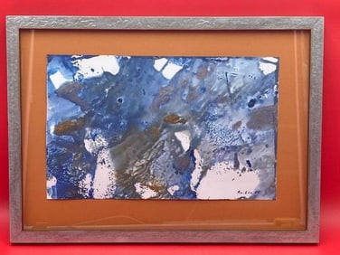 Original Volha Piashko ‘Sea Moods’ Oil Painting in Metal Frame