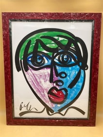 Original Peter Robert Keil Expressionist Portrait Painting
