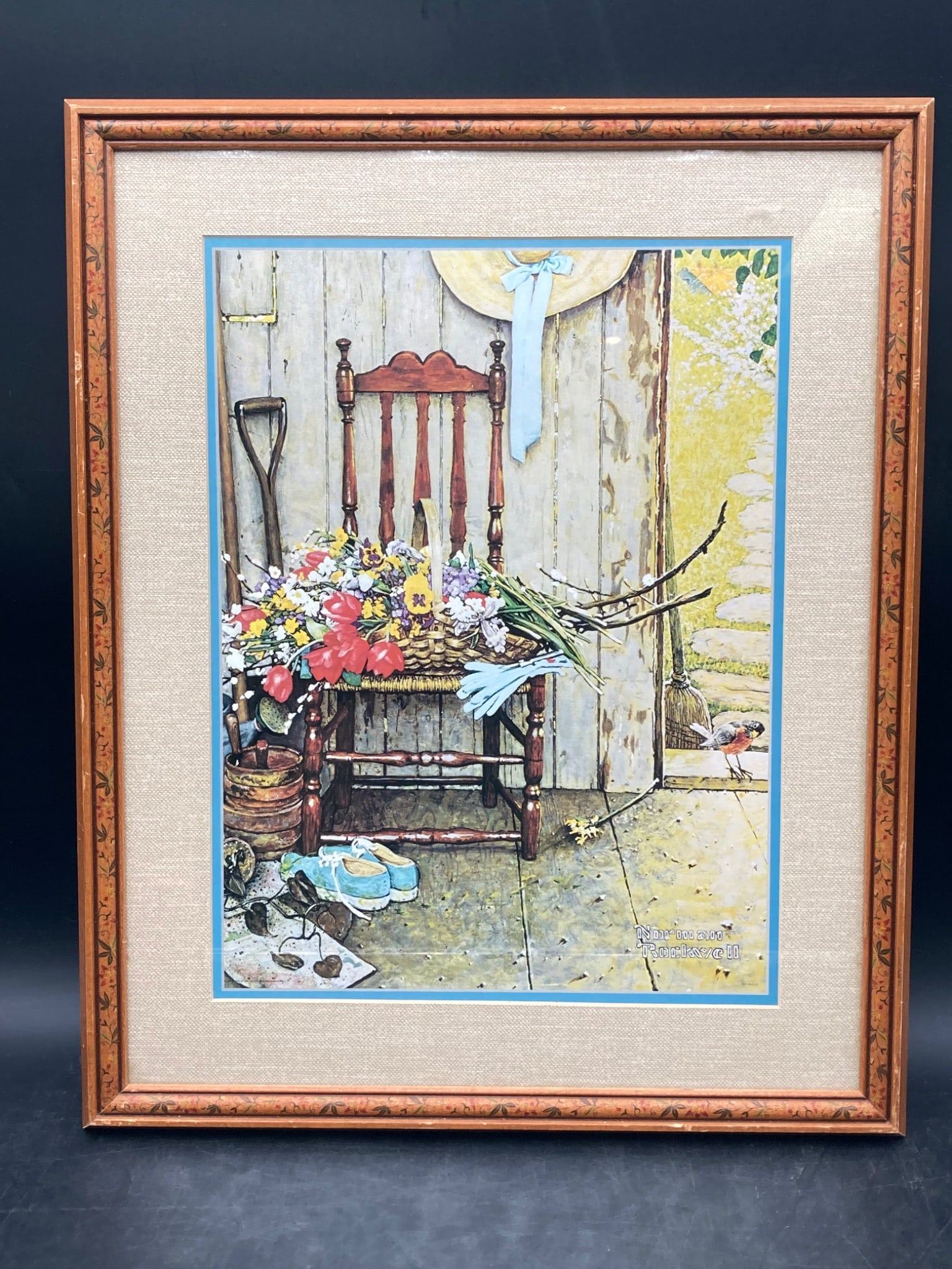 Norman Rockwell Estate ‘Spring Flowers’ Lithograph, Framed (1 of 11)