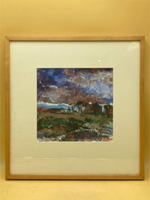 Original Paul Zimmerman “Comes The Night" Painting, Framed Watercolor