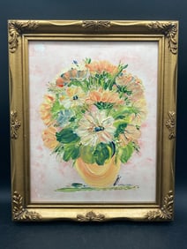 Mixed Media Floral Still Life Painting