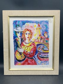 Zamy Steynovitz Signed “Beauty And Beau" Seriolithograph with CoA