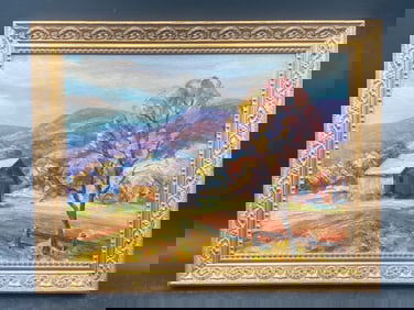 Original A.R. Murray Mountain Cabin Oil Painting