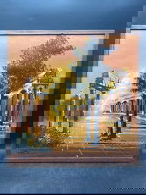 Artist-Signed Greek Ruins Painting on Canvas