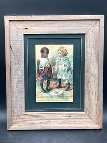 Black Americana Fairy Soap Advertisement in Barnwood Frame
