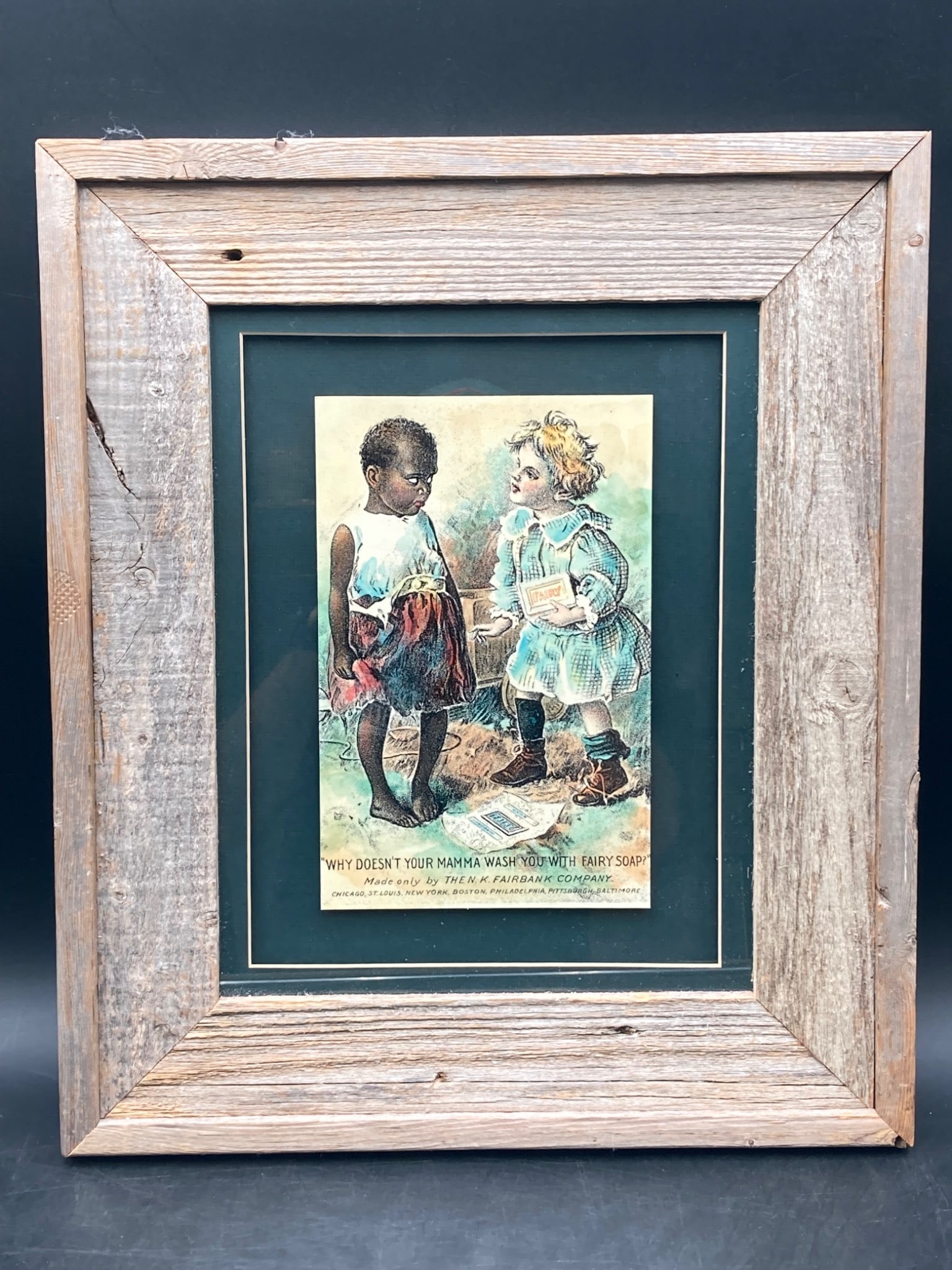 Black Americana Fairy Soap Advertisement in Barnwood Frame (1 of 5)