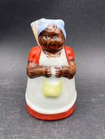 Nippon Japan Black Americana Porcelain Toothpick Holder