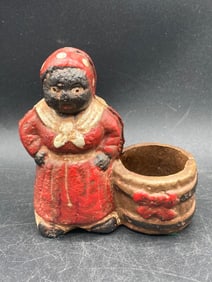 Antique Black Americana Cast Iron Coin Holder