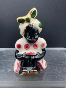 Japanese Black Americana Porcelain Salt Shaker