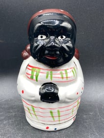Large Black Americana Porcelain Salt Shaker