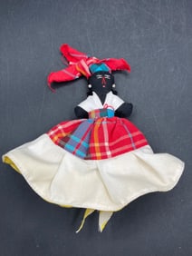 Black Americana Plush Topsy-Turvy Doll with Reversible Dress