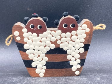 Black Americana Wood Bath Figure