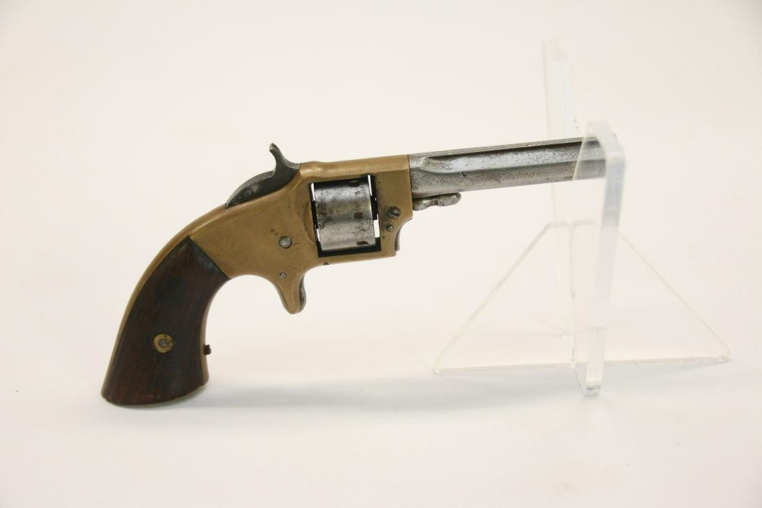 ROLLIN WHITE ARMS CO.: .22 CAL BRASS FRAME REVOLVER - BARREL MARKED MADE FOR SMITH AND WESSON - SER# 8035 - NOT IN WORKING ORDER