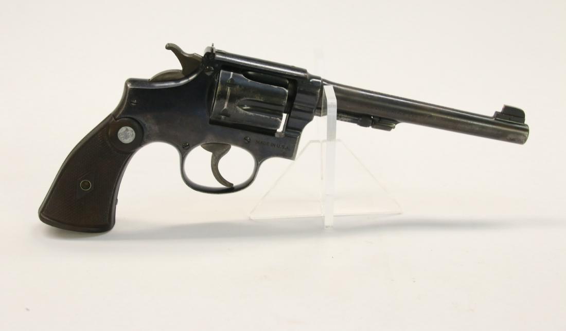 SMITH AND WESSON REVOLVER: HAND EJECTOR MODEL - .22LR - SER# 4048 (INSIDE FRAME) BUTT AND BOTTOM OF BARREL # 638701