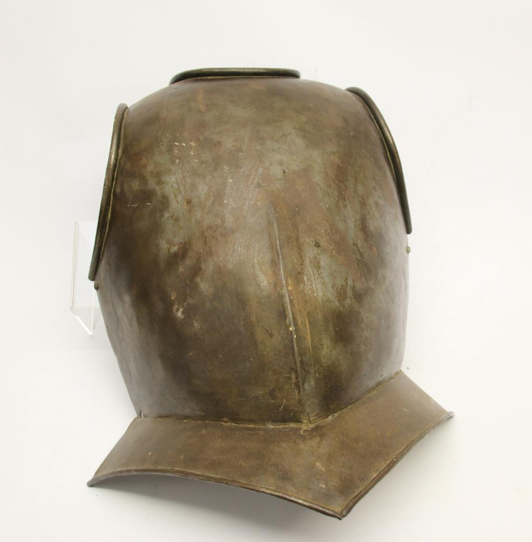 ANTIQUE EUROPEAN BREAST PLATE: MOUNTED ON WOODEN PLAQUE