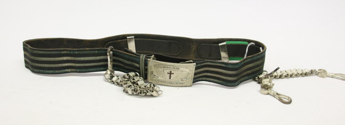 ANTIQUE MASONIC SWORD BELT AND BUCKLE