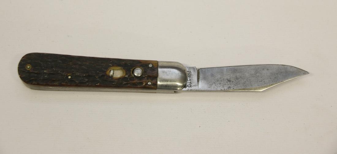 U.S. WWII ERA PRESTO SCHRADE PARATROOPER KNIFE: HAS STAG BODY