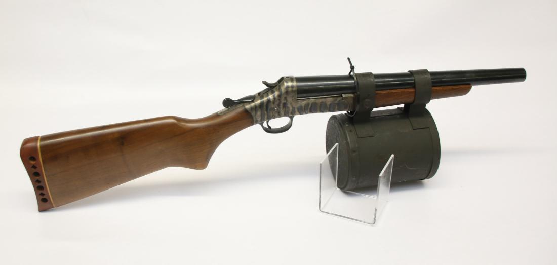 H&R LINE THROWER RIFLE: 45-70 CHAMBERED WITH LINE DRUM UNDERNEATH - SER# R3793