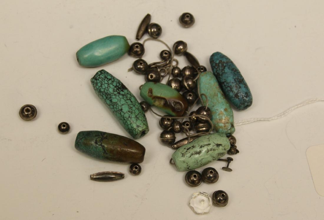 TURQUOISE BEADS AND SILVER BEAD LOT (1 of 1)