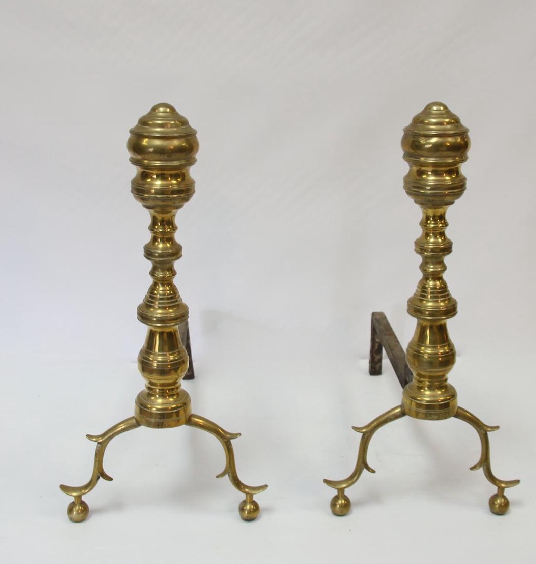 PR. OF BRASS ANDIRONS (1 of 2)