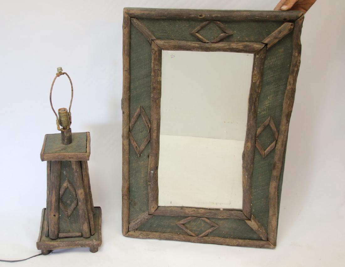FOLK ART MIRROR AND LIGHT (1 of 2)