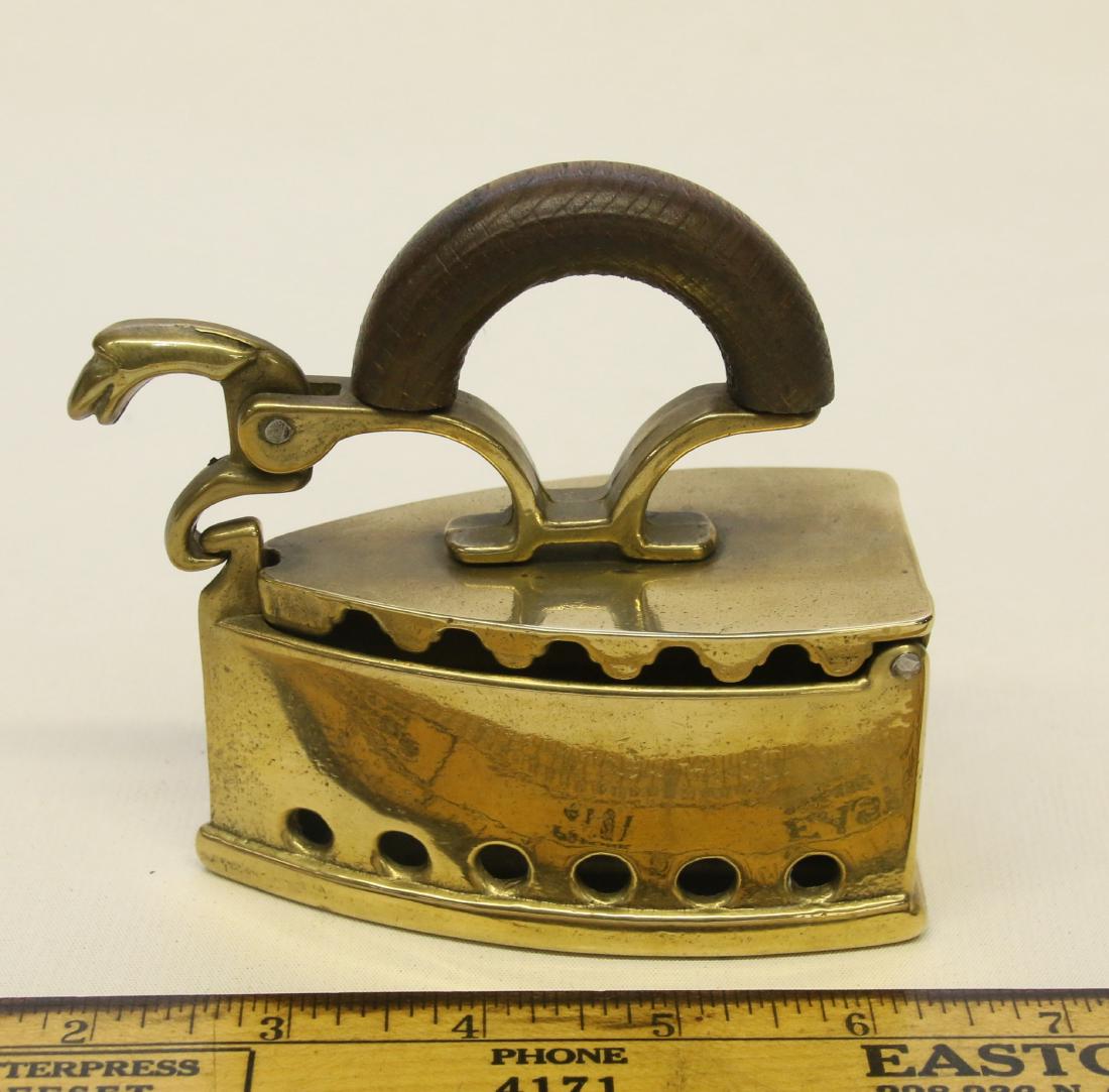 Small Brass Charcoal Iron  w/ Griffin Latch (1 of 2)