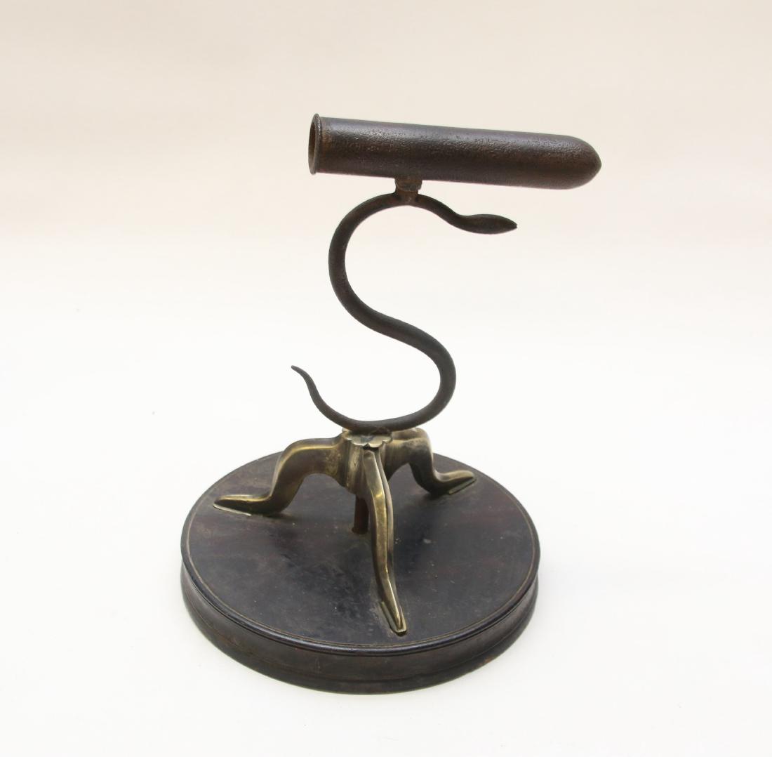 RARE –SNAKE goffering iron with original round wood (1 of 5)