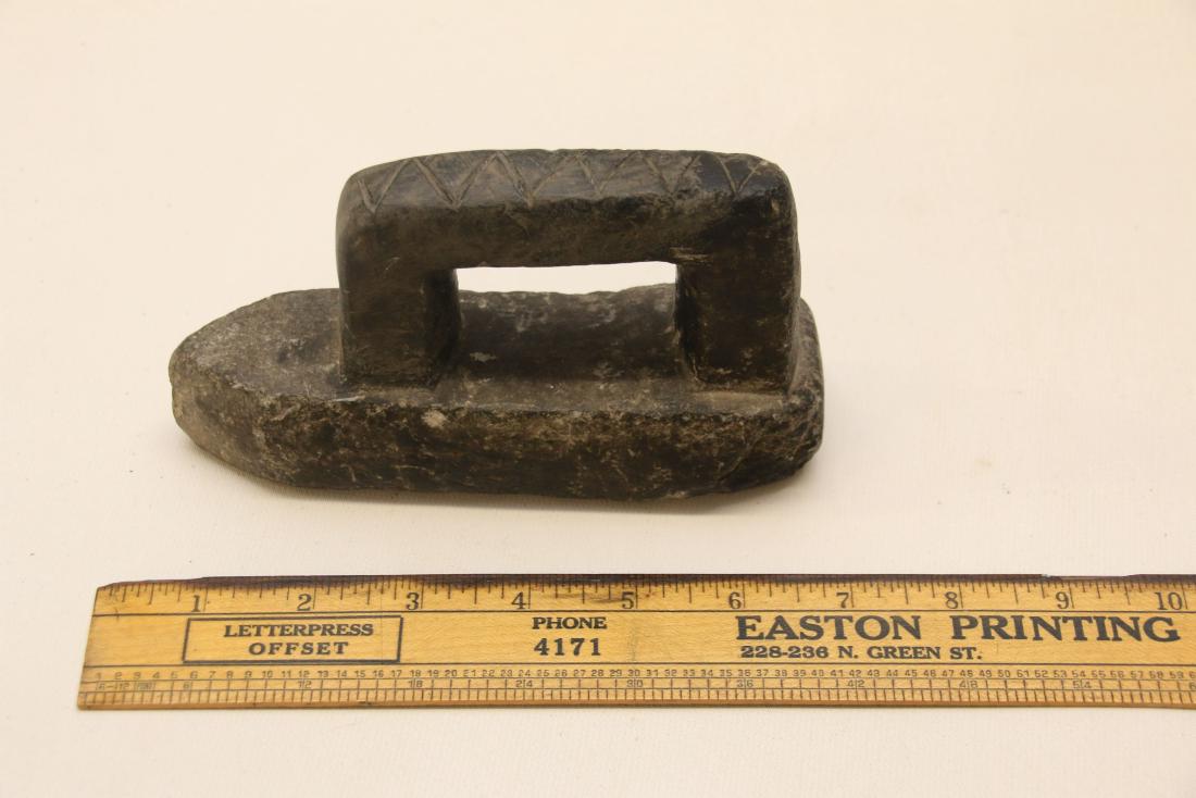 Early soapstone, one piece,  decoration on handle (1 of 3)