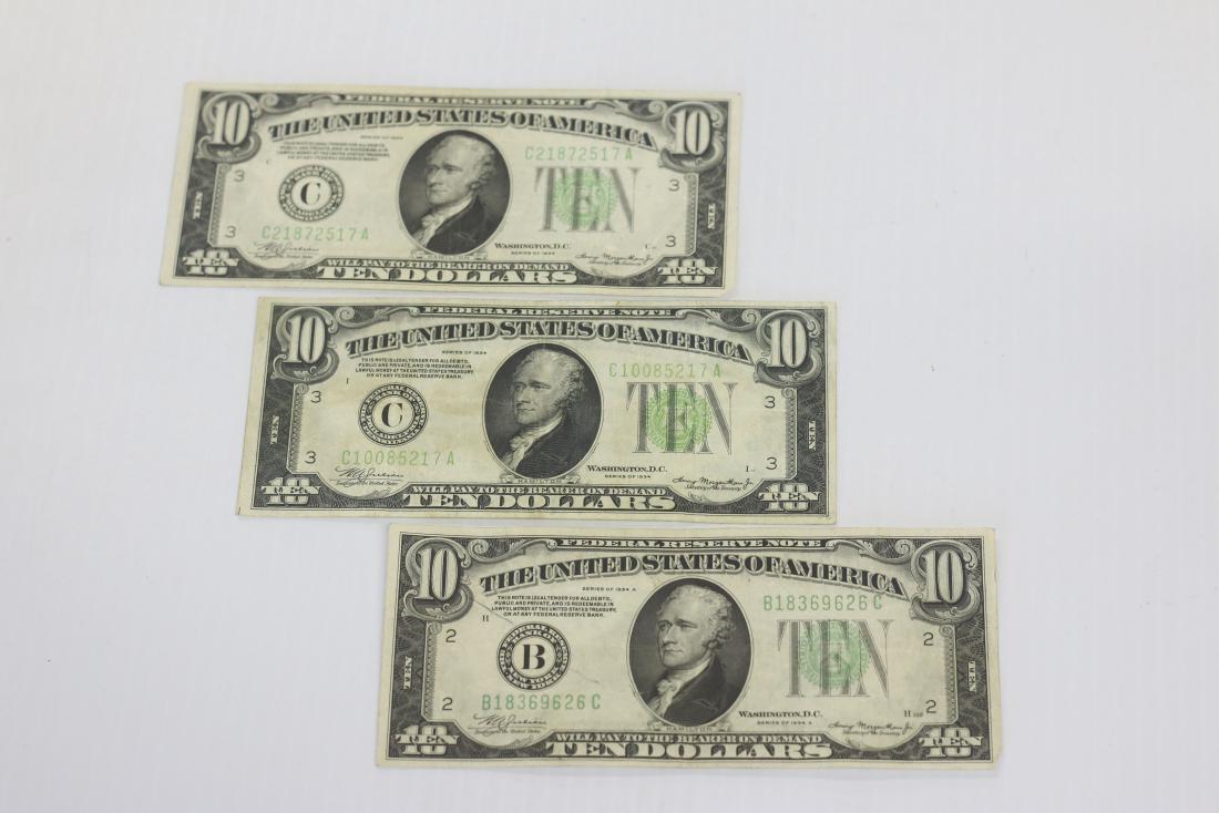 (3) $10.00 FEDERAL RESERVE STAR NOTES (1 of 2)