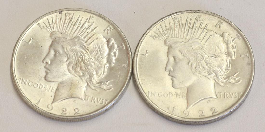 (2) 1922 PEACE DOLLARS (1 of 2)