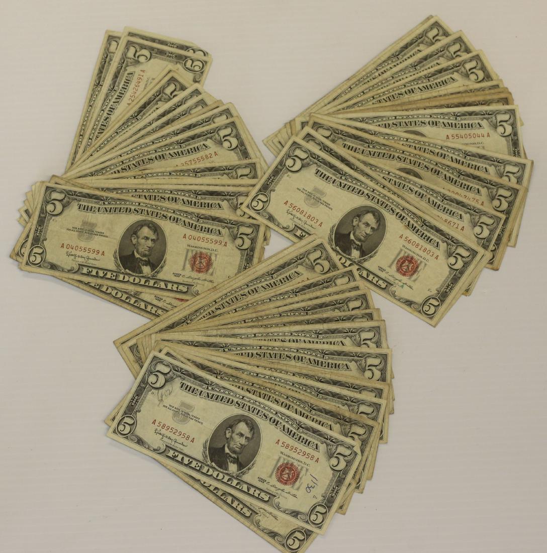 (60) 1963 $5.00 RED SEAL NOTES (1 of 2)