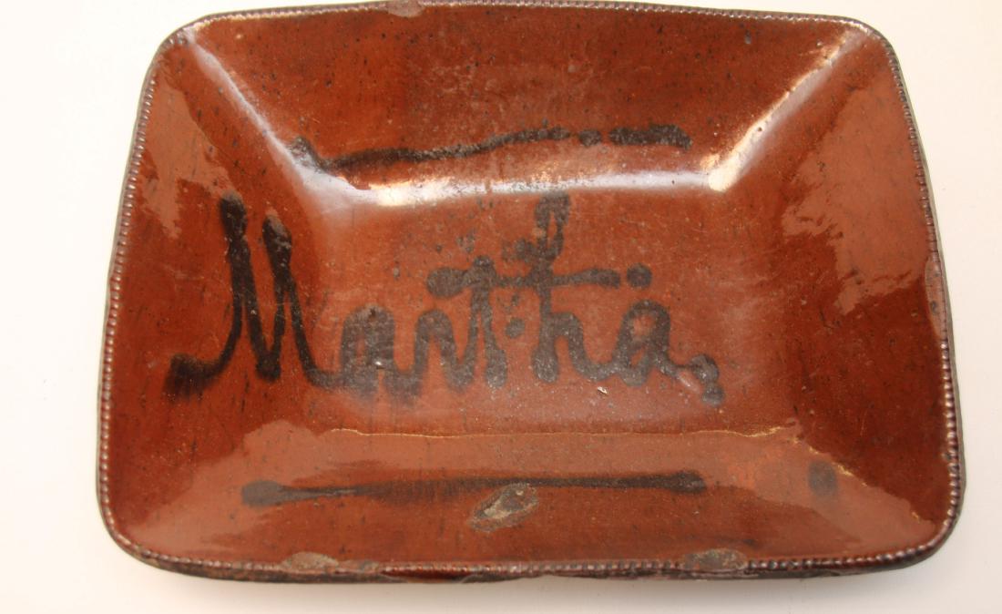 19TH CENTURY REDWARE RECTANGULAR DISH (1 of 2)