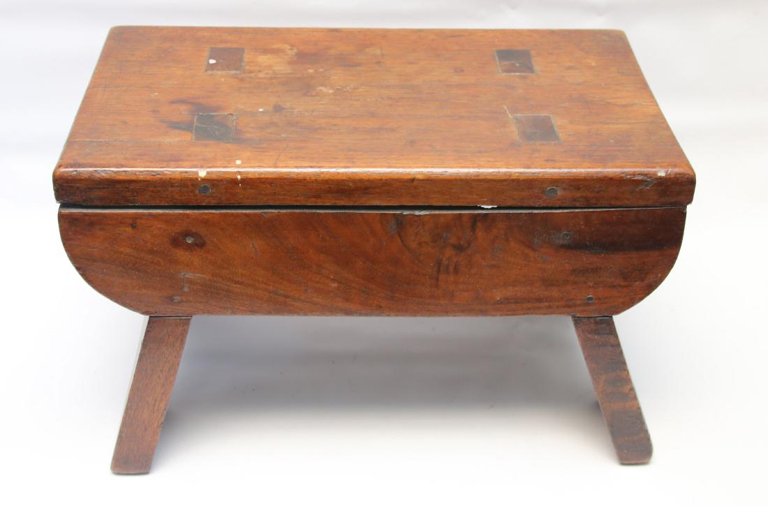ANTIQUE WALNUT FOOT STOOL (1 of 3)