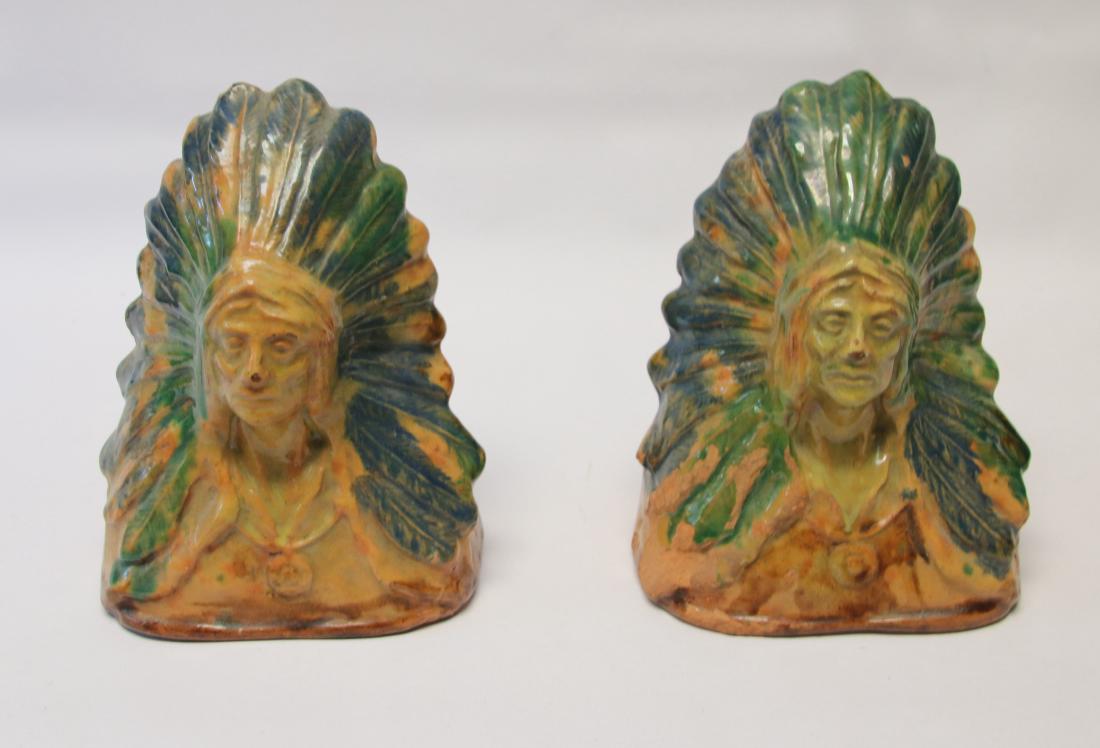 PR. OF RED WARE FIGURAL BOOKENDS (1 of 4)