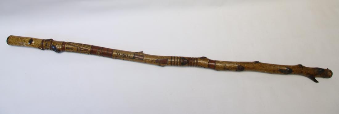FOLK ART CARVED WALKING STICK (1 of 4)