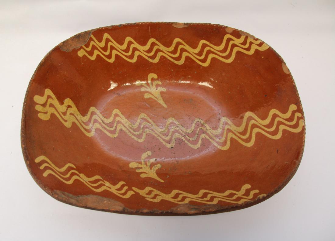 REDWARE SLIP DECORATED LOAF PAN (1 of 3)