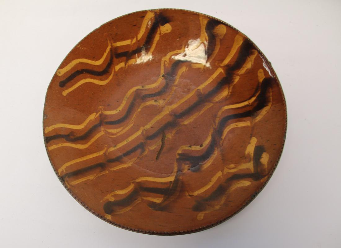 REDWARE SLIP DECORATED PIE PLATE (1 of 2)
